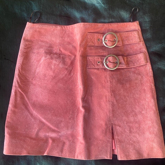 Blank NYC Leather Skirt Pink - Picture 1 of 7